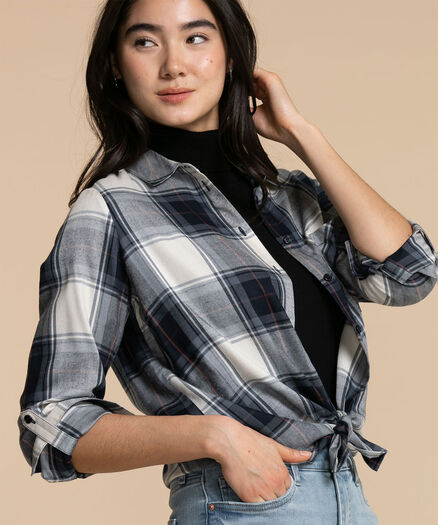 Long Sleeved Shirt with Pocket, Blue/ Print Long Sleeved Shirt with Pocket, Blue/ Print