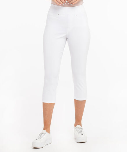 Microtwill Pull-On Capri, Lucent White