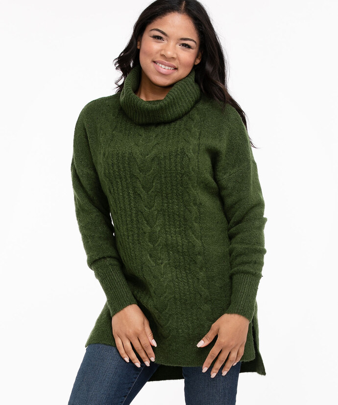 Cowl Neck Tunic Sweater Image 2