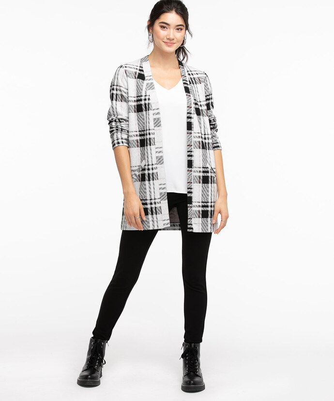 Plaid Open Front Cardigan Image 2