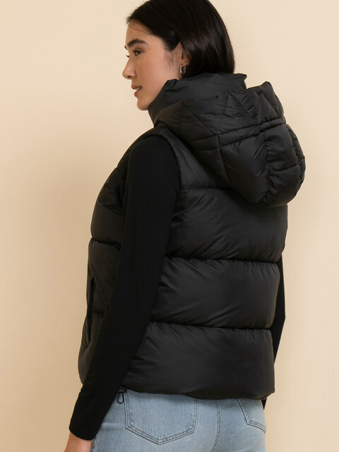 Devon Puffer Vest with Detachable Hood