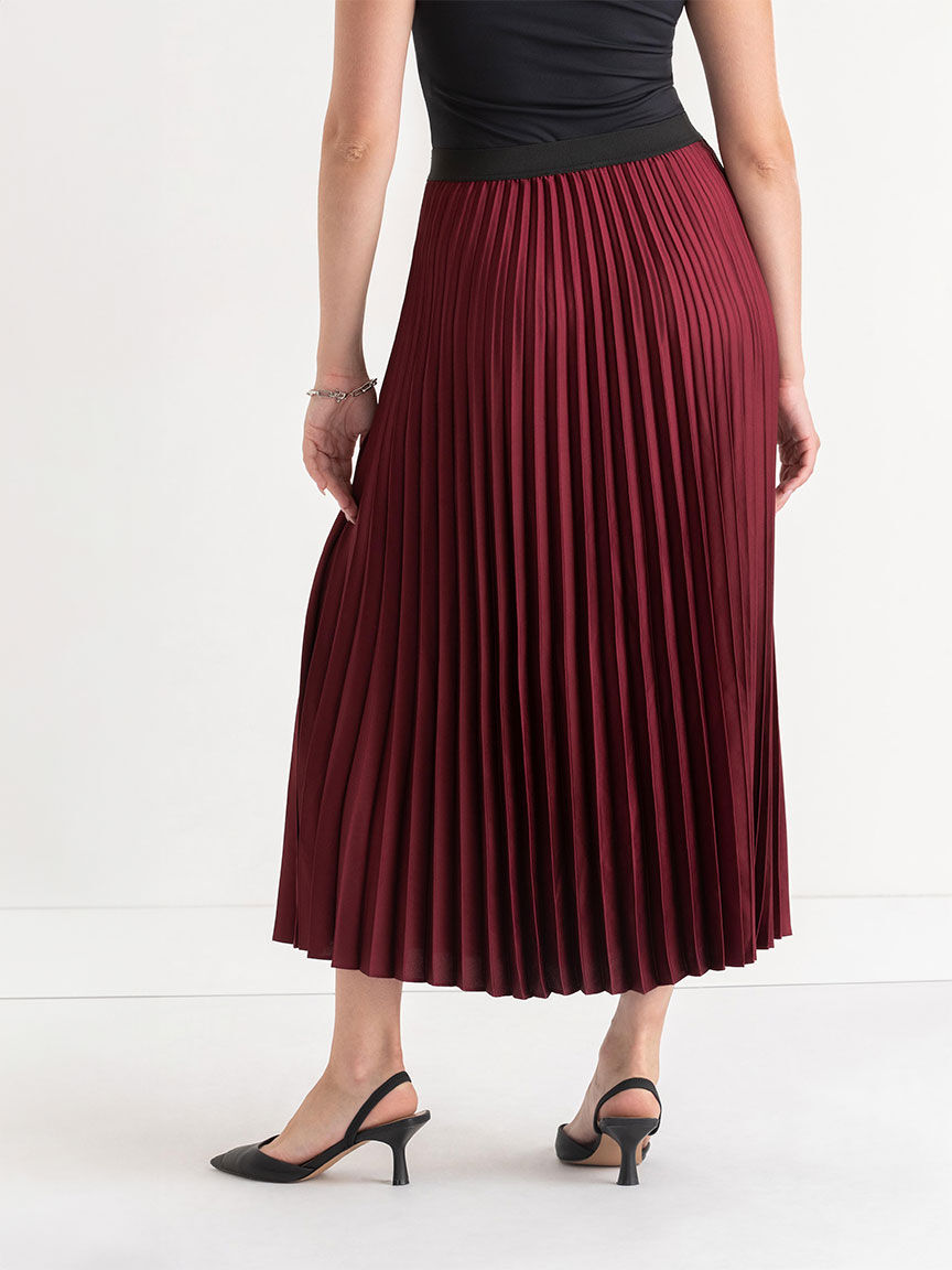 Black pleated midi skirt warehouse cheap