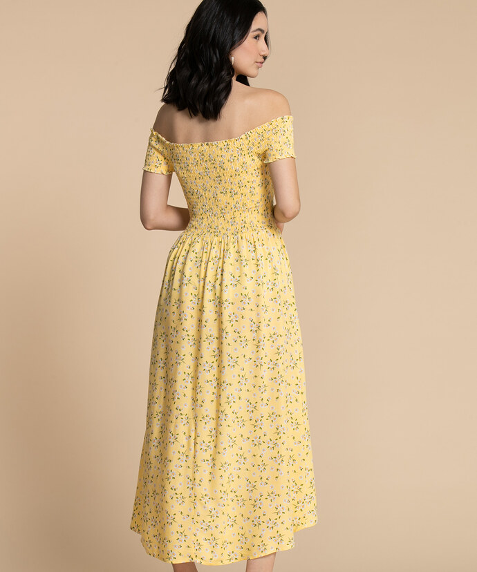 Smocked Off-Shoulder Asymmetrical Dress Image 3