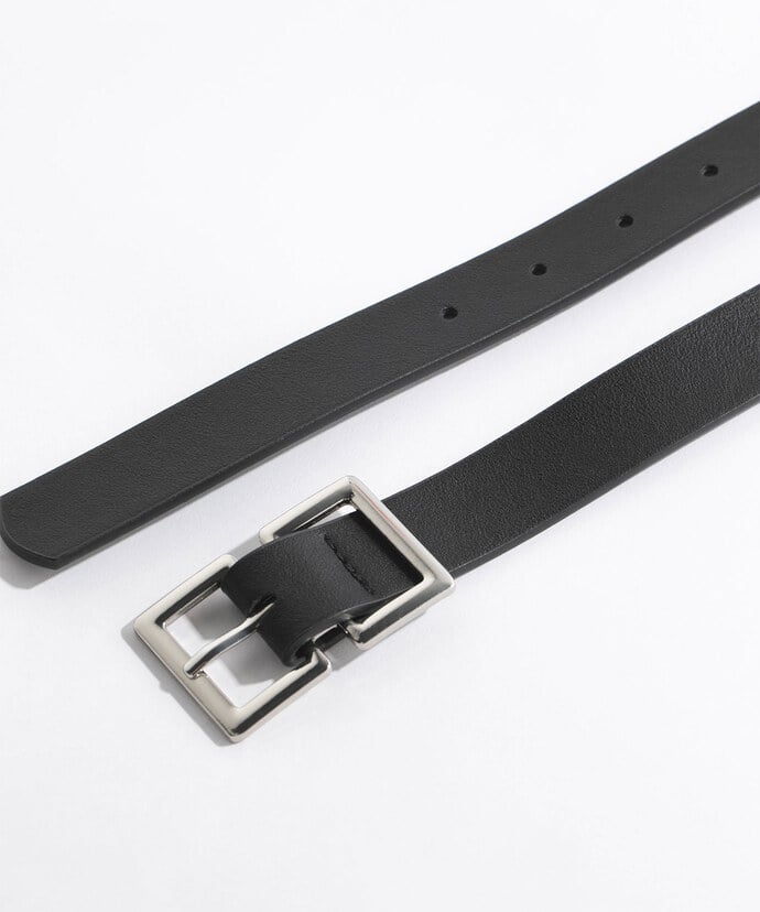 Black Belt with Double Square Buckle Image 2