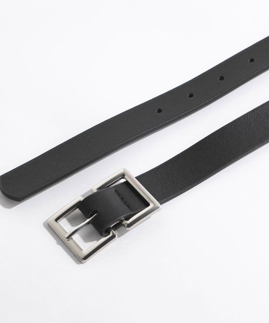 Black Belt with Double Square Buckle