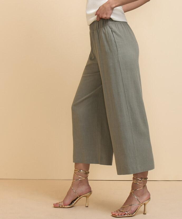 Wide-Crop Viscose Linen Pants Image 2