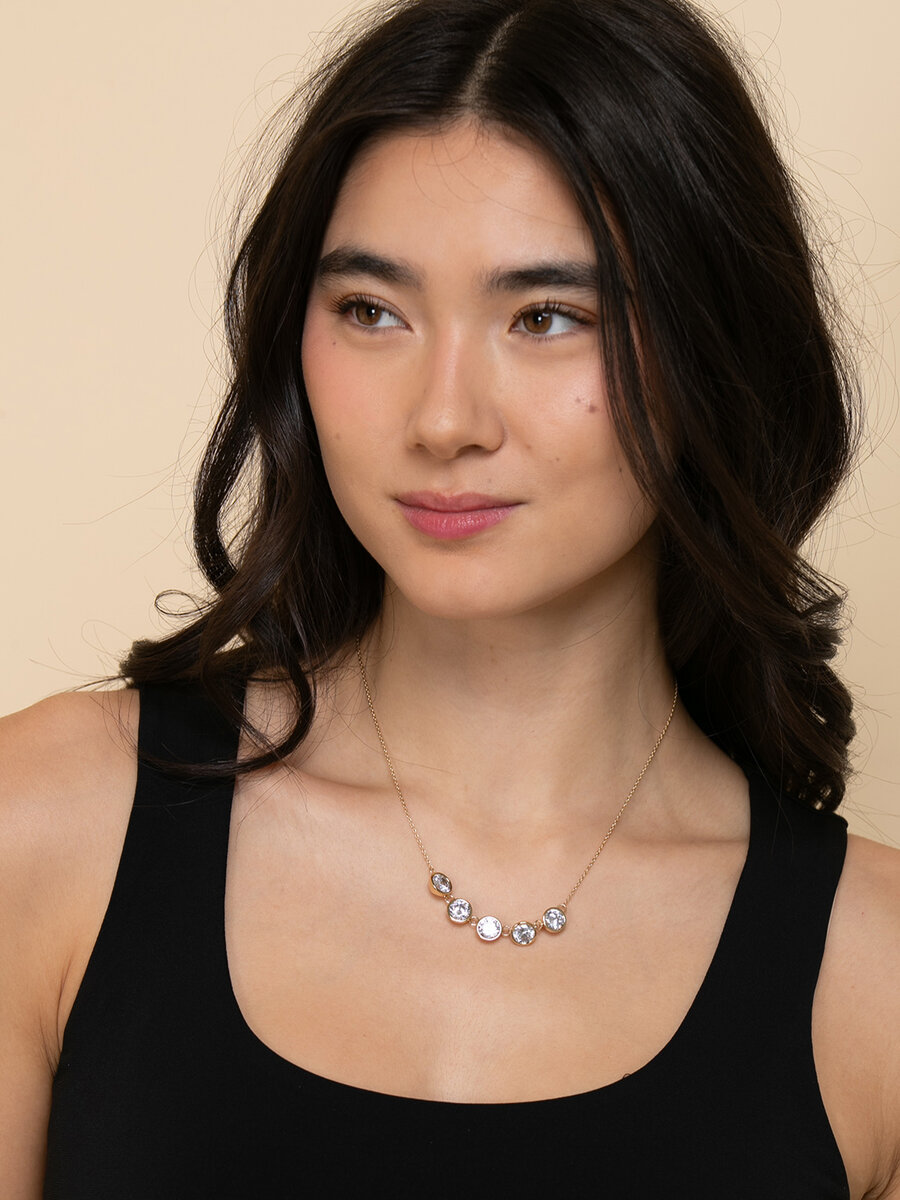 Gold Layered Cubic Zirconia + Paperclip Necklaces