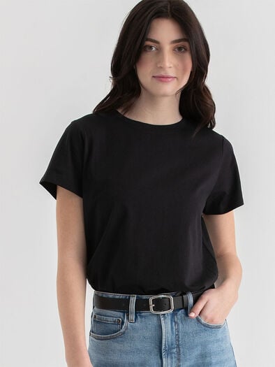 Relaxed Crewneck T-Shirt, Black Relaxed Crewneck T-Shirt, Black
