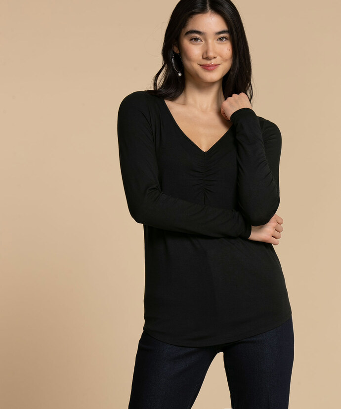 Eco-Friendly Ruched Front Essential Top Image 2