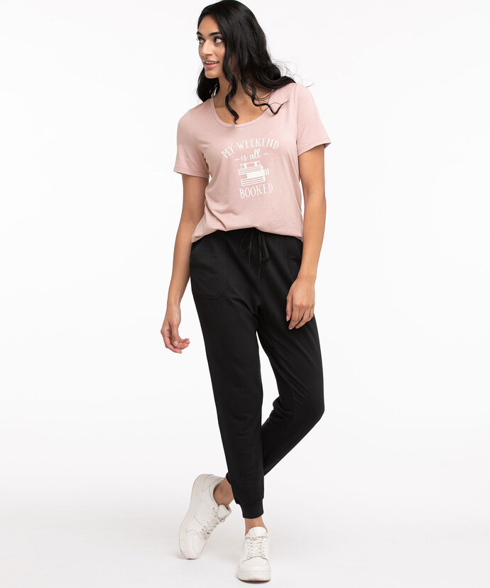 Scoop Neck Shirttail Graphic Tee Image 2