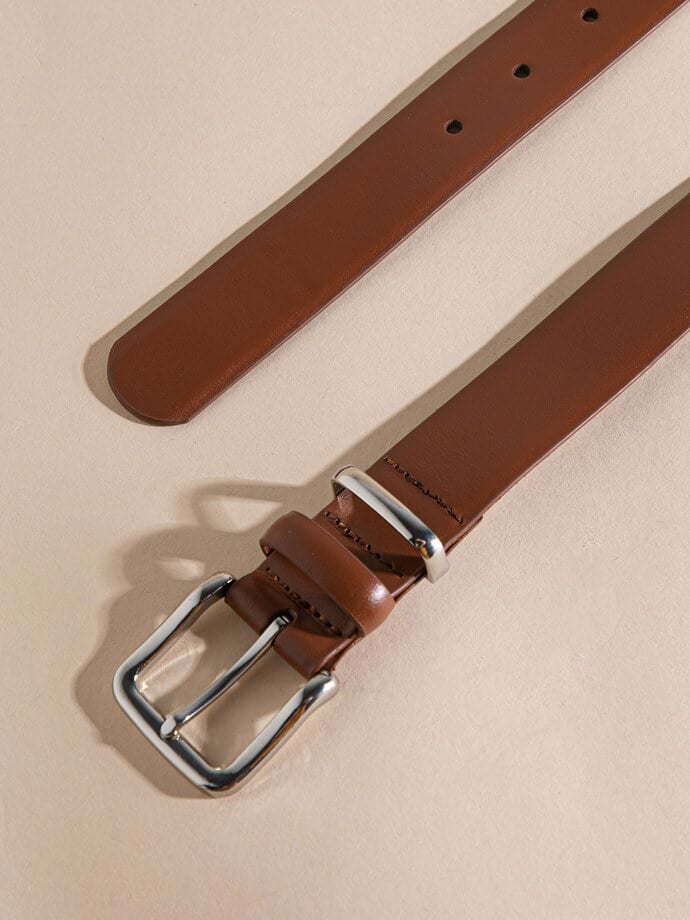 Black Genuine Leather Belt Image 2