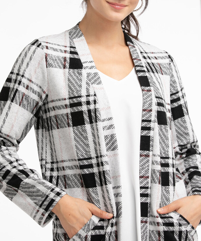 Plaid Open Front Cardigan Image 4