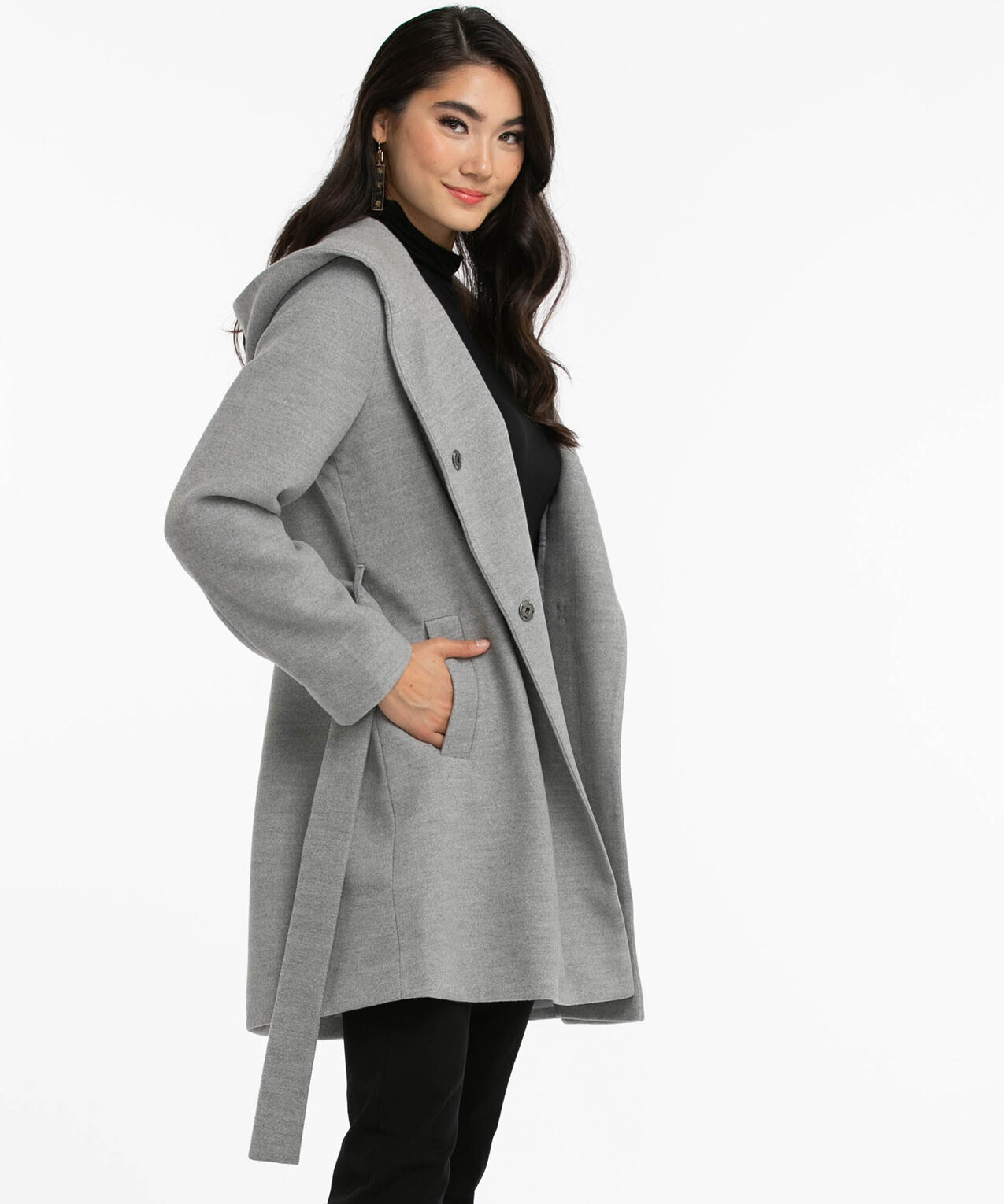 Hooded top wrap jacket