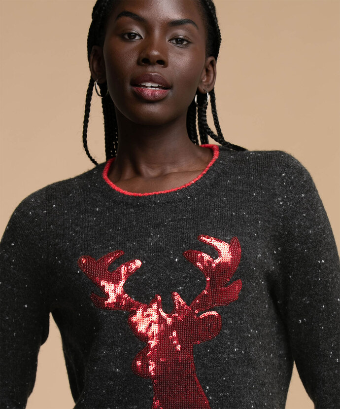 Sequin Reindeer Tunic Sweater Image 2