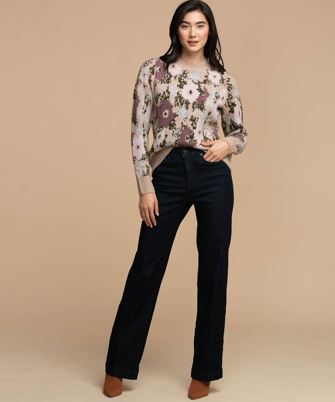 Floral Pattern Pullover Sweater Image 2