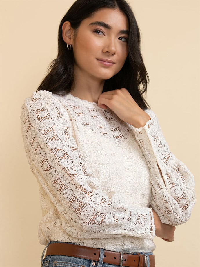 Puff Sleeve Lace Blouse Image 1
