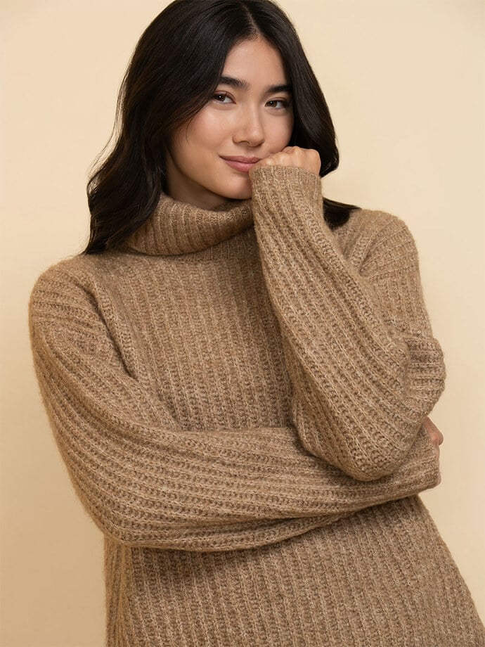 Wool-Blend Chunky Tunic Sweater Image 1