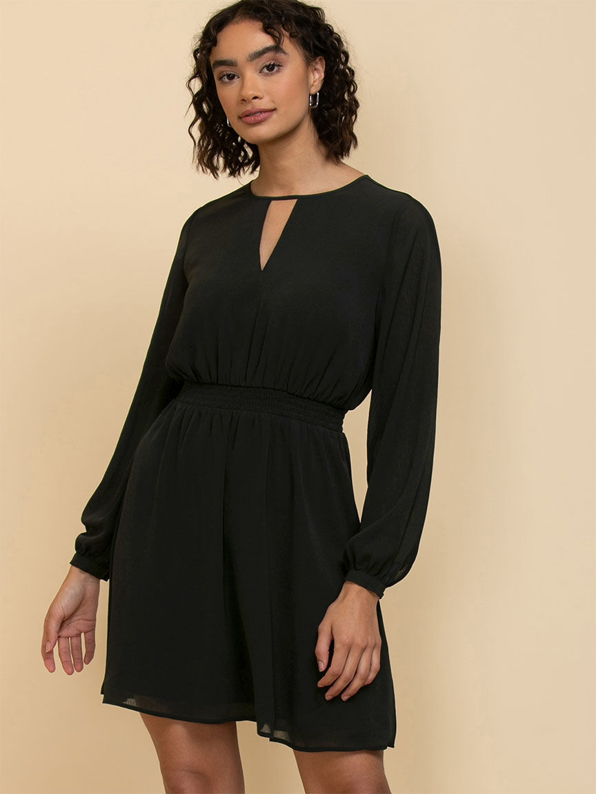 Dark long sleeve dress sales
