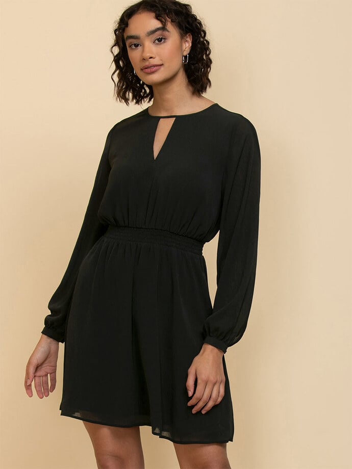 Long Sleeve Dress with Smocked Waist Image 4