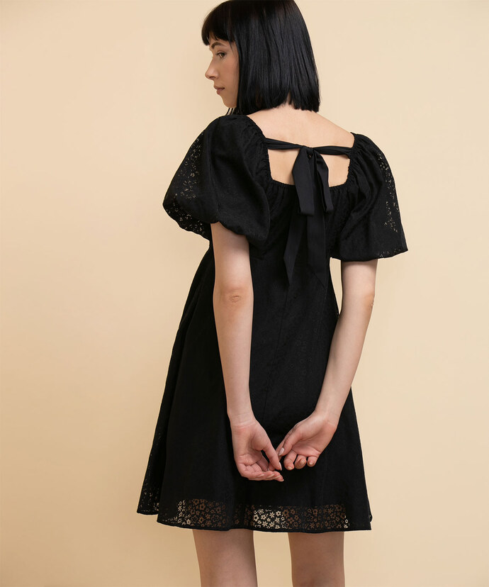 Puff Sleeve with Tie-Back Dress Image 5