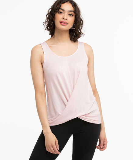 Sleeveless Twist Front Hacci Top, Barely There Mix