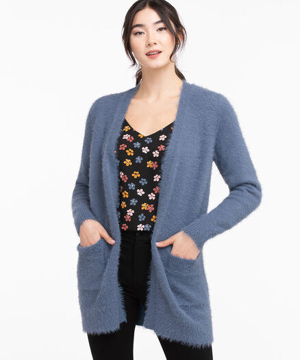 Feather Yarn Cardigan, China Blue Feather Yarn Cardigan, China Blue