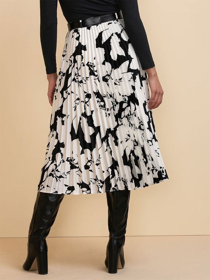 Pleated Midi Skirt with Belt Image 6