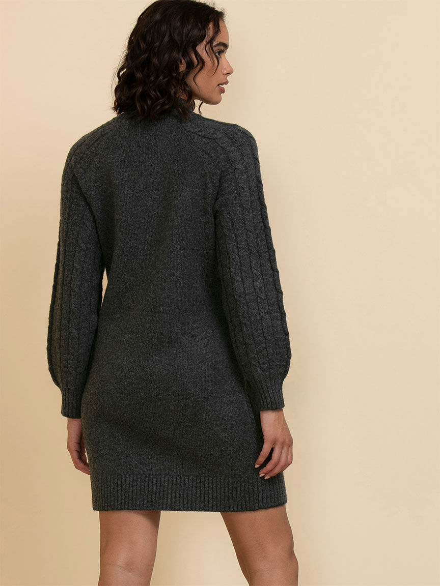 Black cable 2025 knit sweater dress