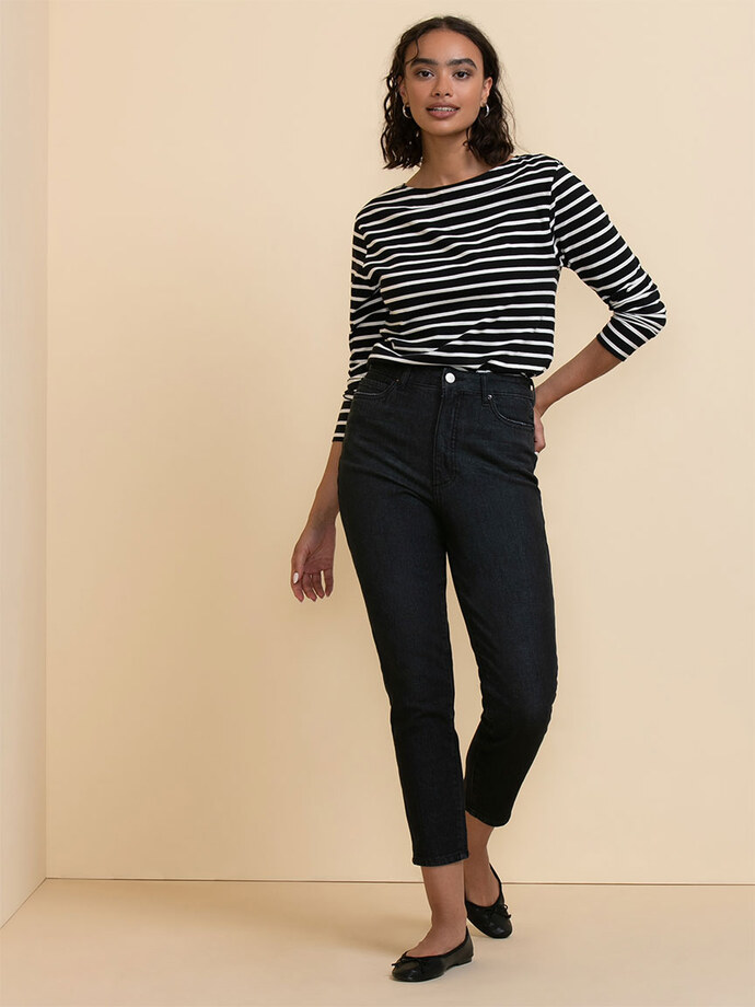 Long Sleeve Boat-Neck Top Image 3