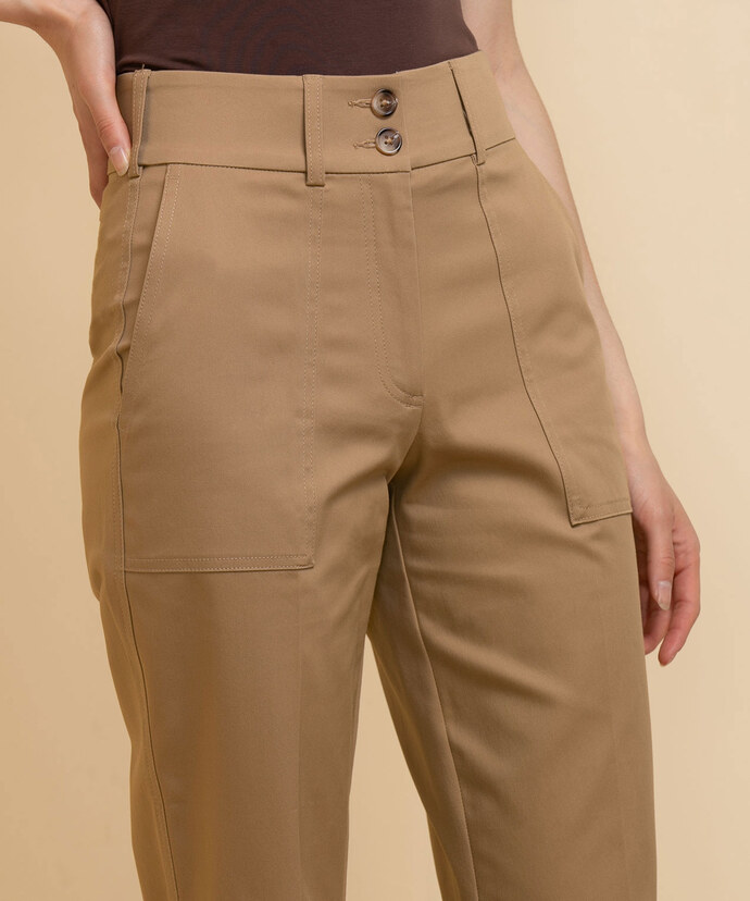 Cotton-Blend Cropped Trouser Image 3