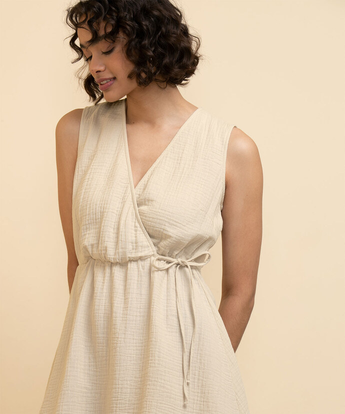 Cap Sleeve Cross-Over Dress with Side-Tie Image 2