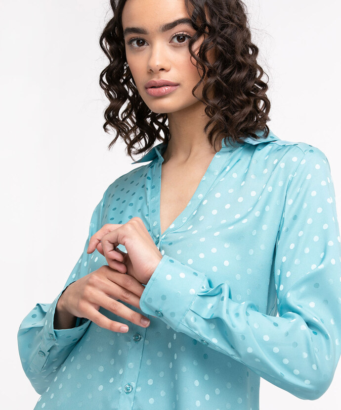 Polka Dot Collared Shirt Image 1