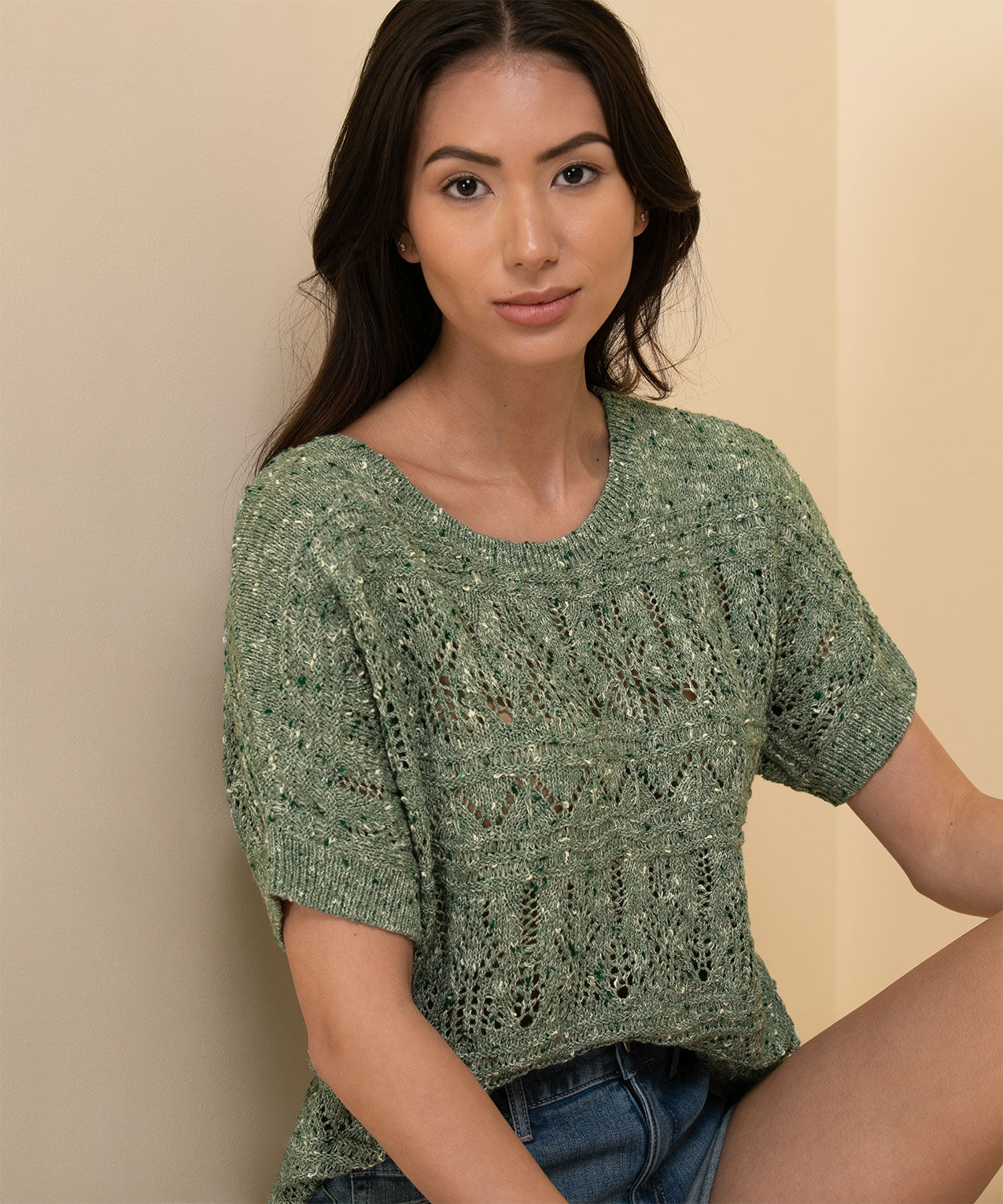 Open Stitch Cotton Pullover Sweater Rickis