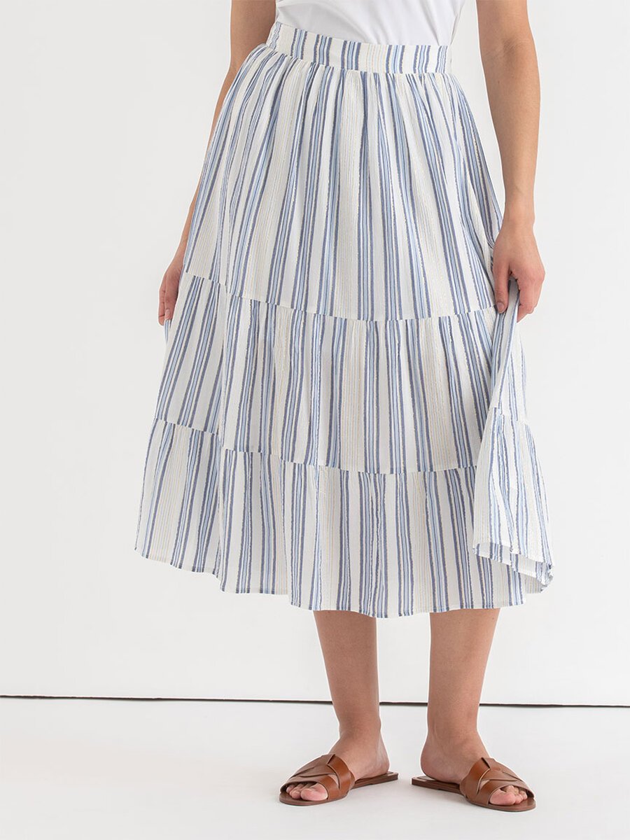 Tiered Stripe Skirt
