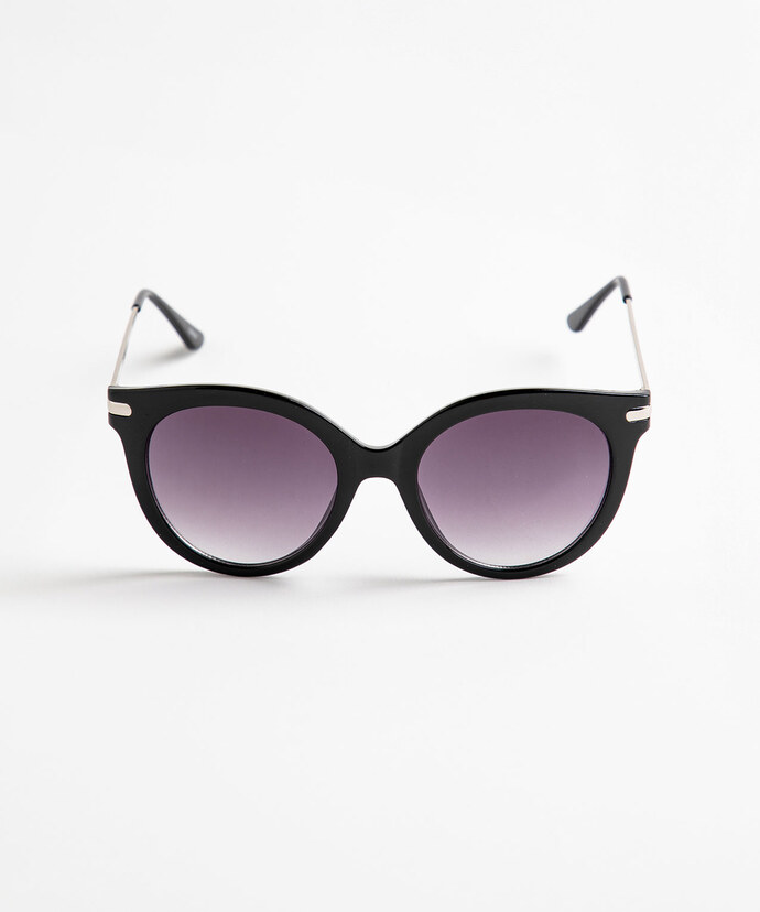 Black Round Sunglasses Image 1