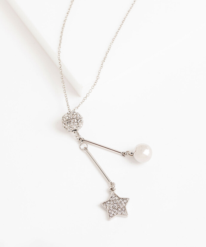 Diamond Ball & Star Charm Necklace