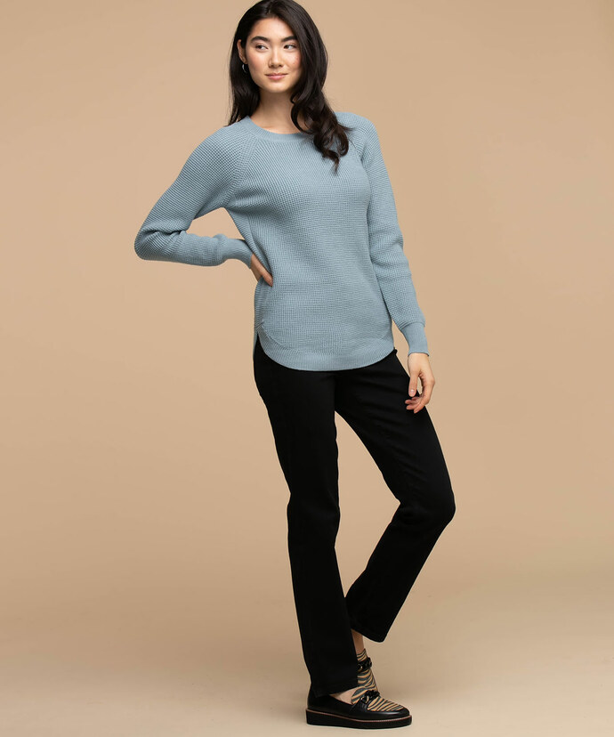 Waffle Knit Shirttail Sweater Image 1