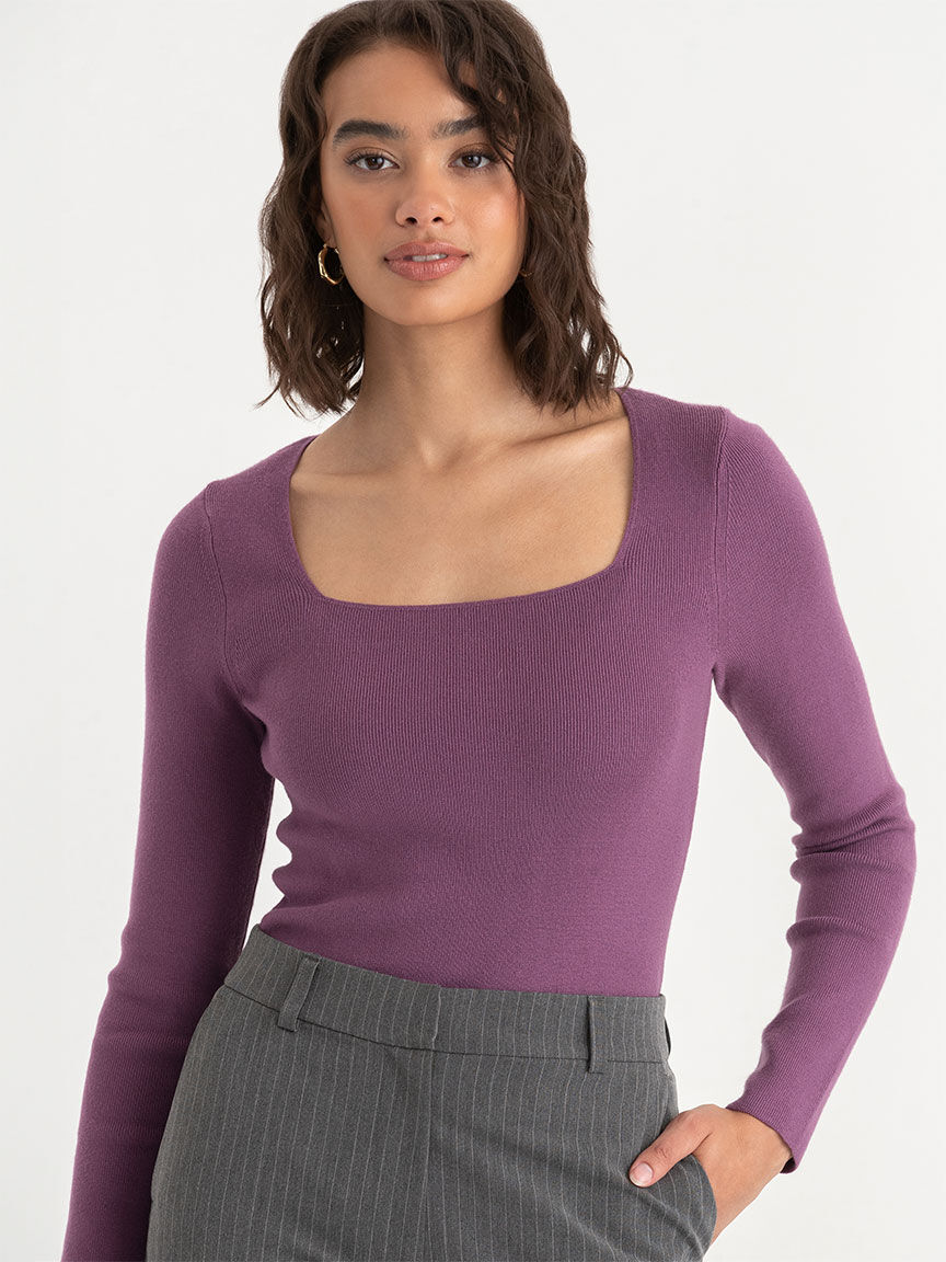 Square neck sweater outlet