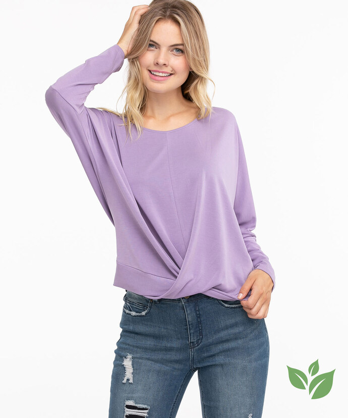Long Sleeve Knot Front Top Image 1