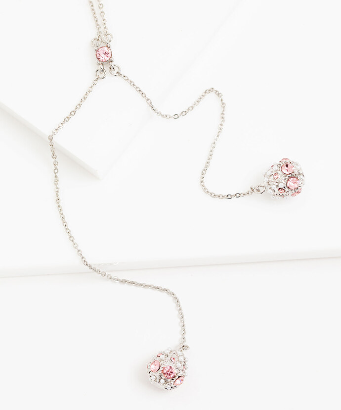 Dangly Pink Jewel Necklace