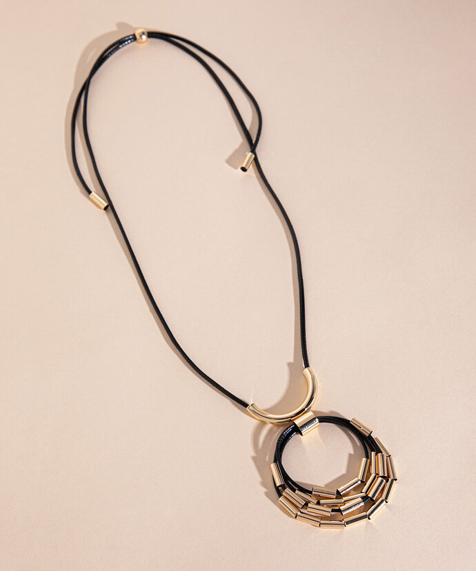 Necklace with Gold Circle Bead Pendant Image 2