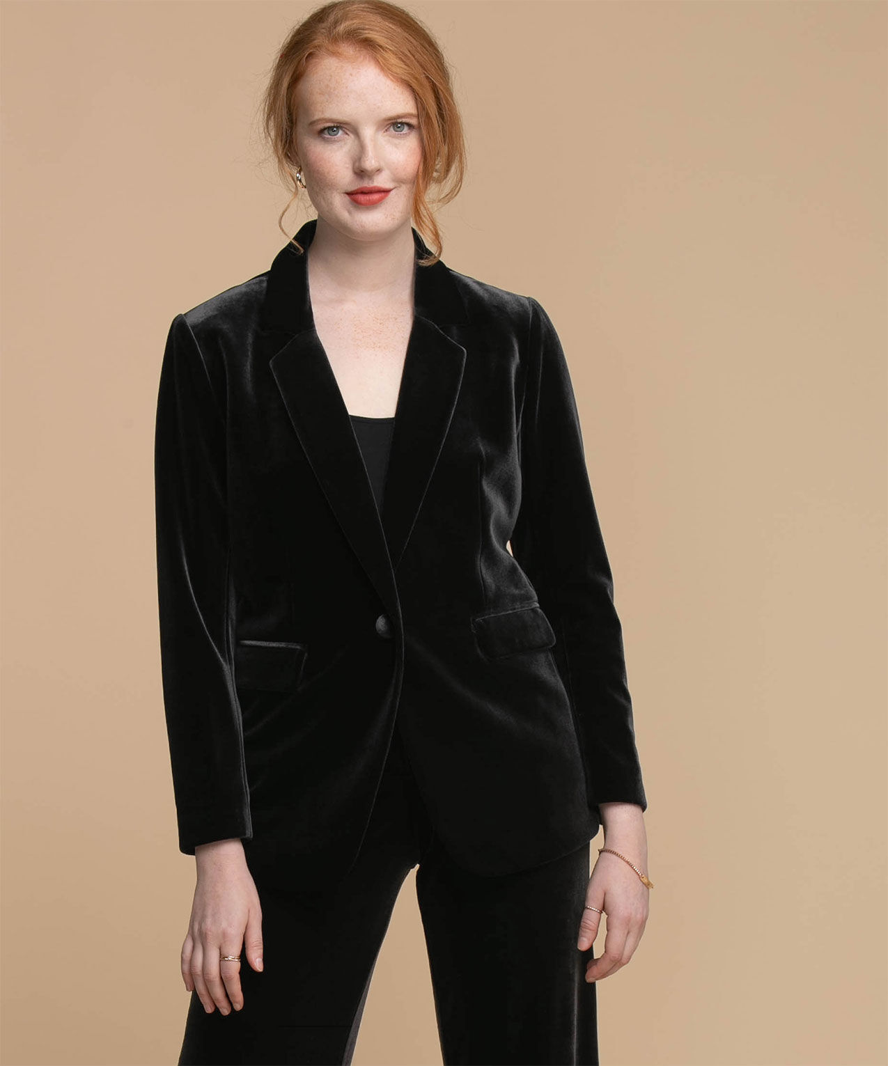 Plus size velvet clearance blazer