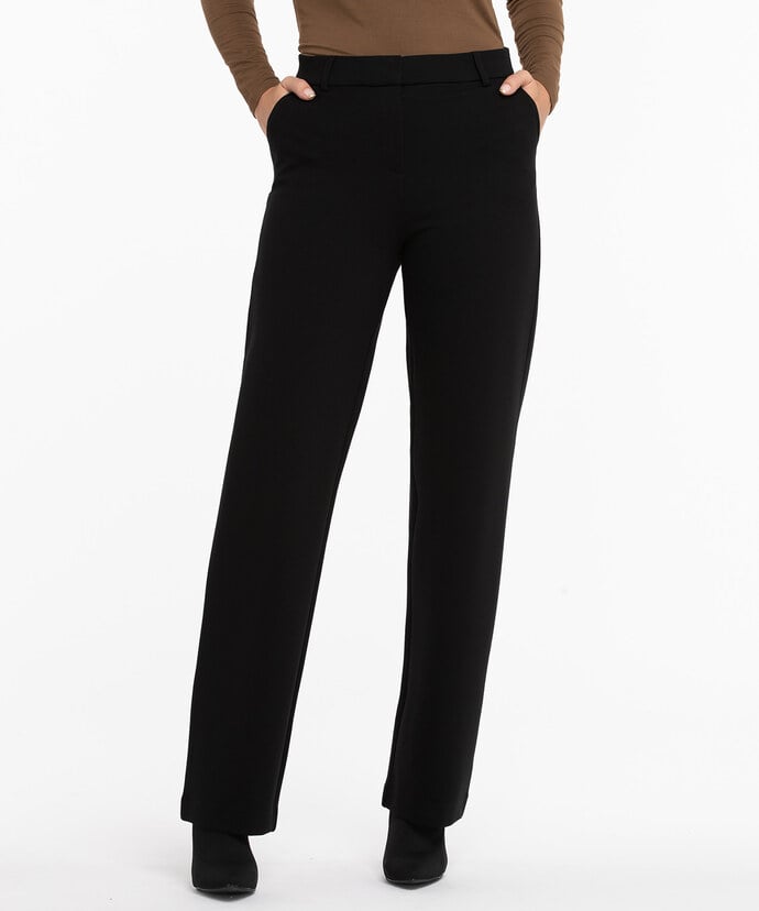 Ponte Fly Front Trouser in Black Image 1