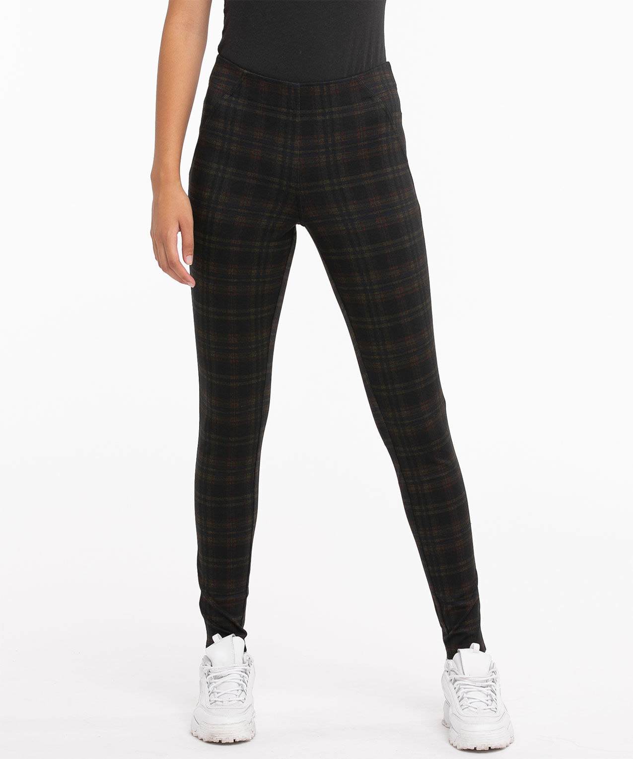 Black plaid leggings hot sale