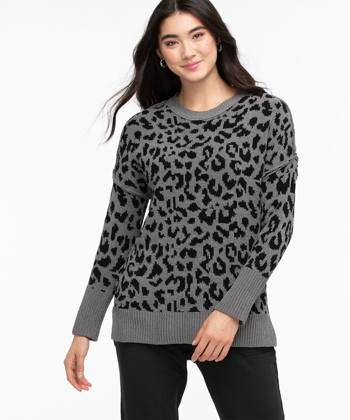 Animal Print Chenille Sweater Image 5