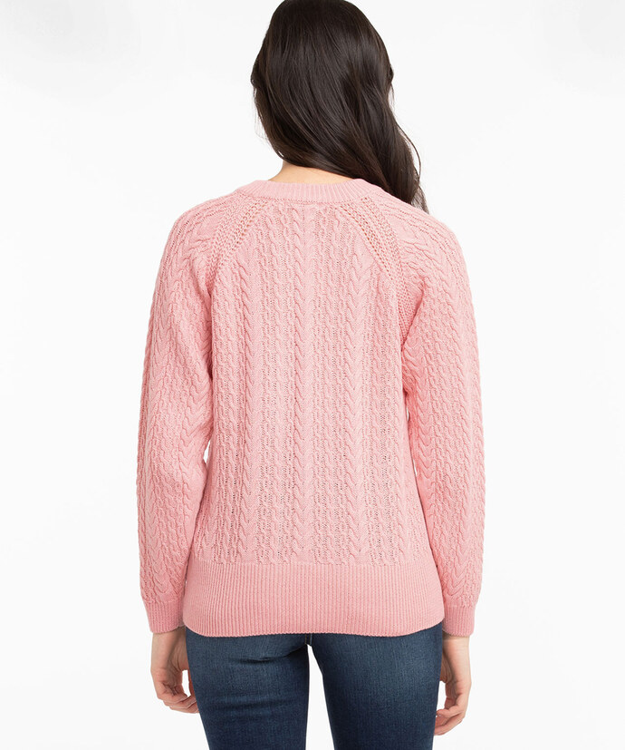 Cable Knit Scoop Neck Sweater Image 4