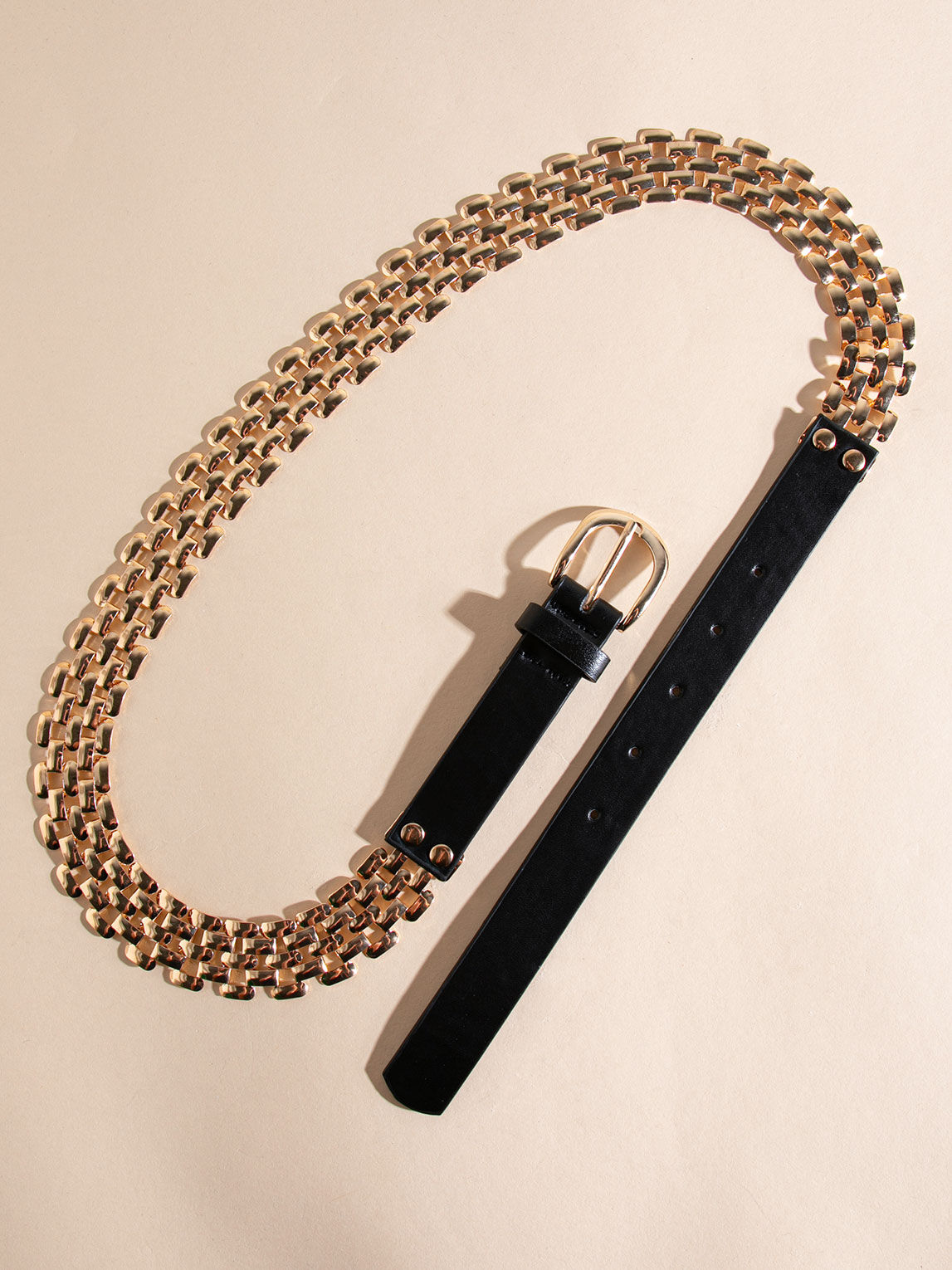 Gold link chain belt discount
