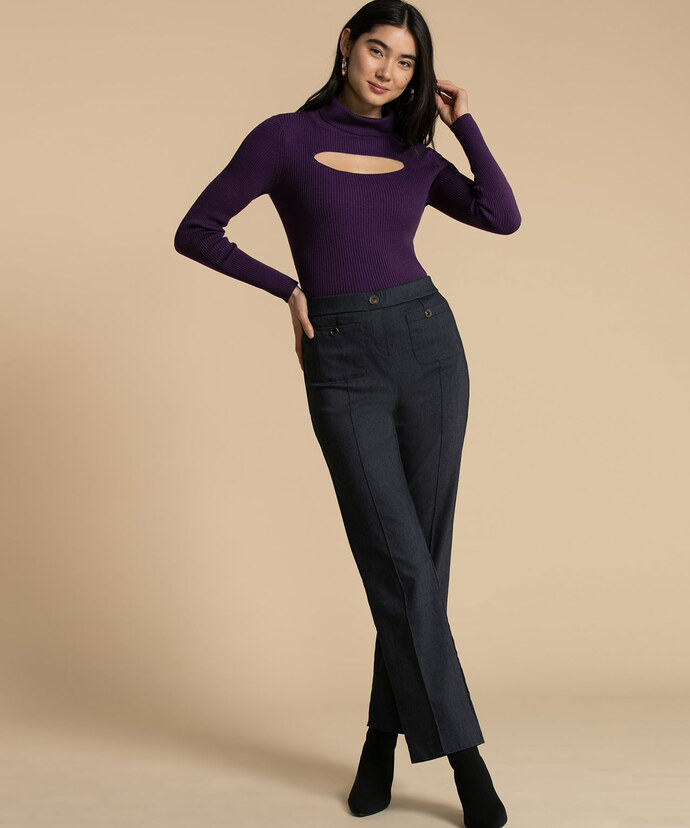 Turtle Neck Cut Out Sweater Image 4