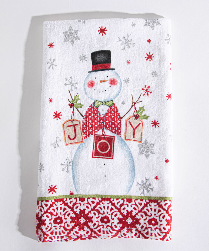 Festive Snowman Kitchen Towel Image 2