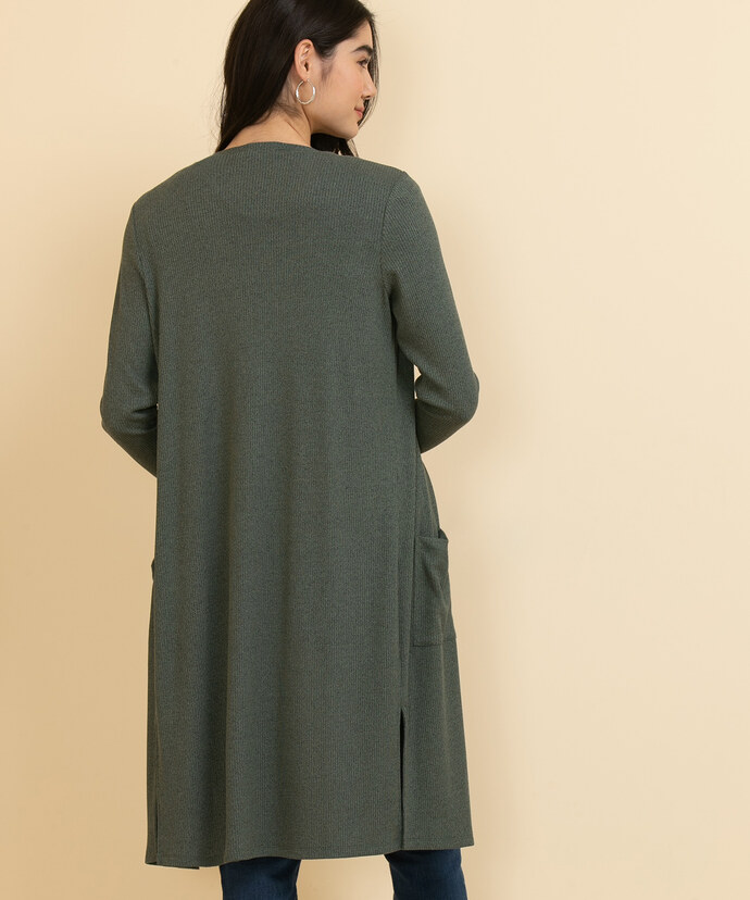 Open Ribbed Duster Cardigan Image 3